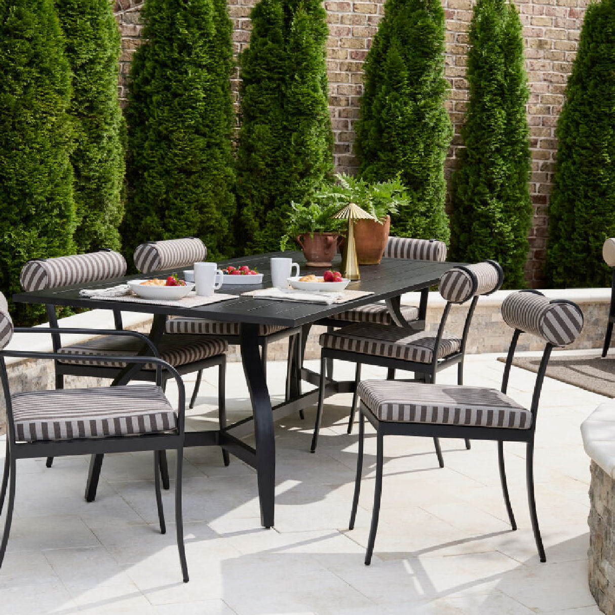 Modern European furniture - Black Aluminum Outdoor Dining Table - www.oroa.com | Oroa.com