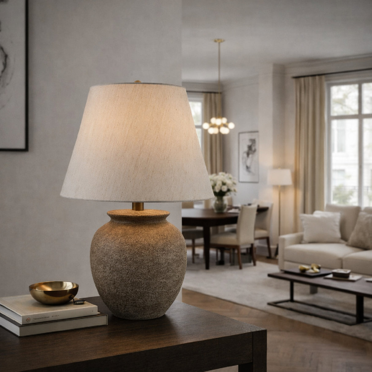 Modern European furniture - Gray Ceramic Accent Table Lamp - www.oroa.com | Oroa.com