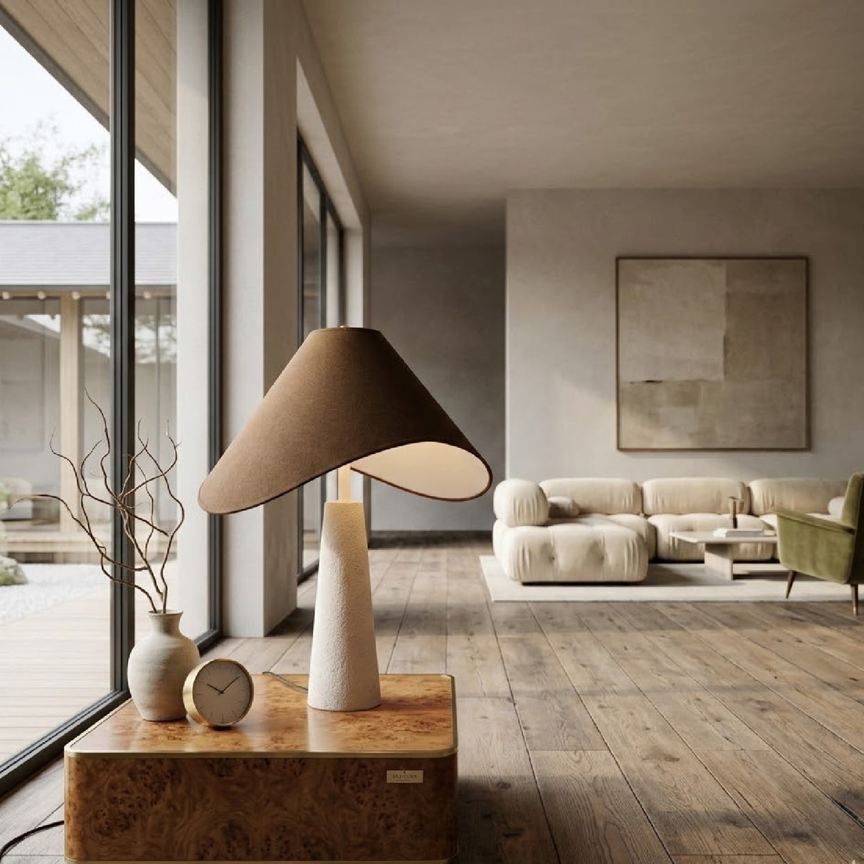 Modern European furniture - Tan Shade Accent Table Lamp - www.oroa.com | Oroa.com