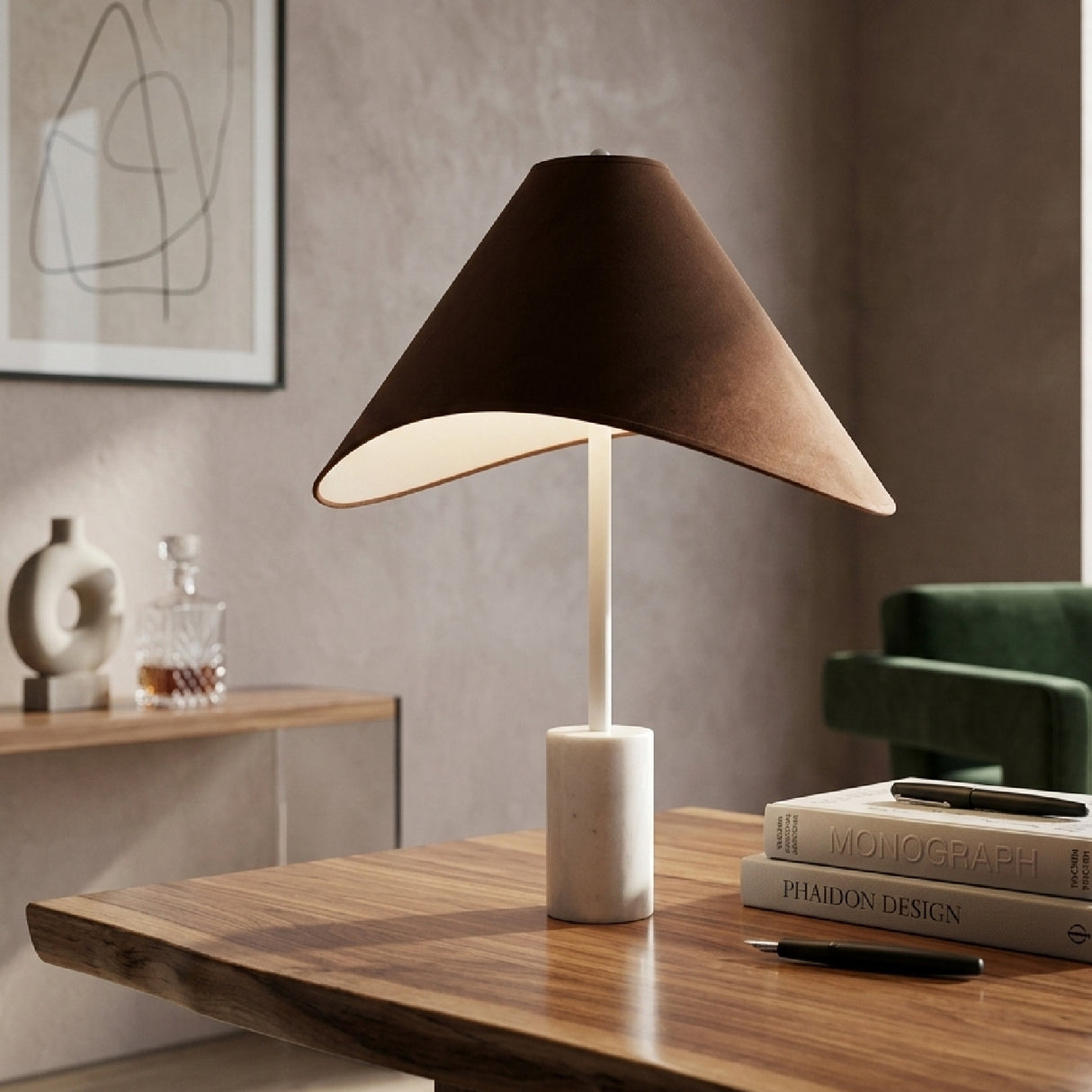 Modern European furniture - Marble Base Cotton Table Lamp - www.oroa.com | Oroa.com