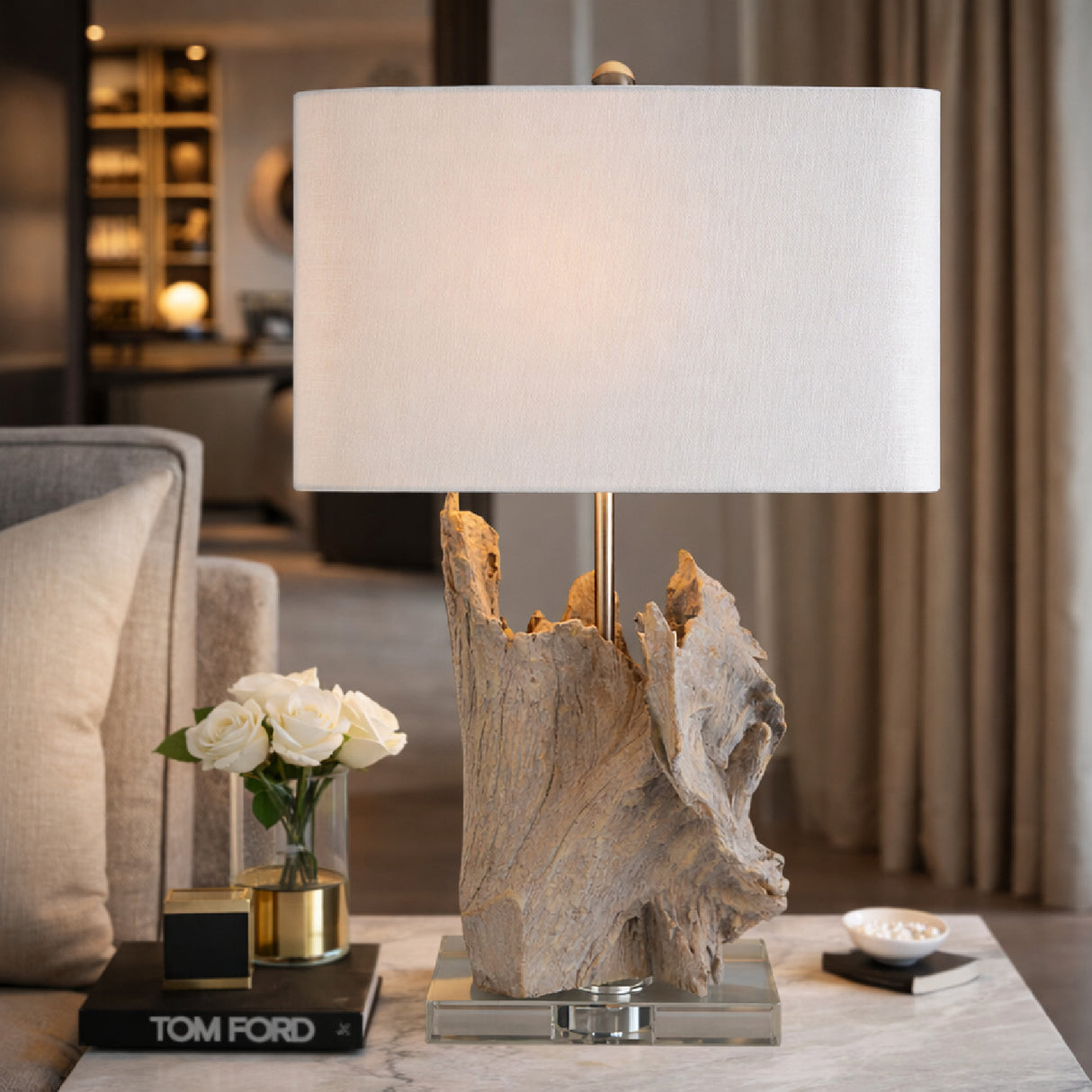 Modern European furniture - Organic Wooden-Look Table Lamp - www.oroa.com | Oroa.com