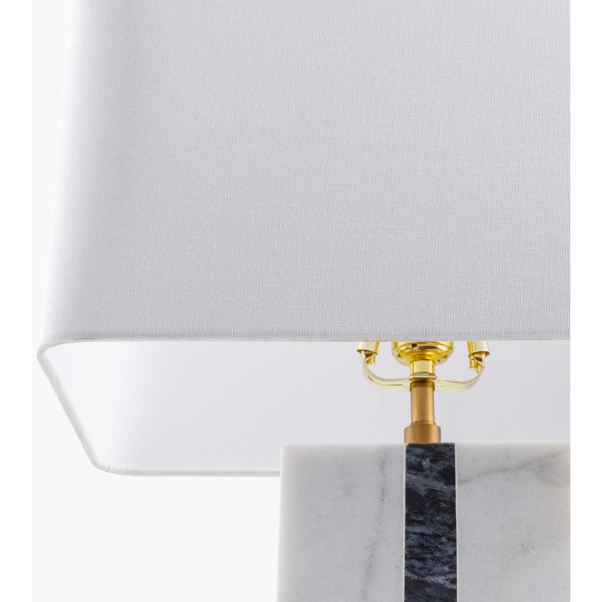 Modern European furniture - Marble White Linen Table Lamp - www.oroa.com | Oroa.com