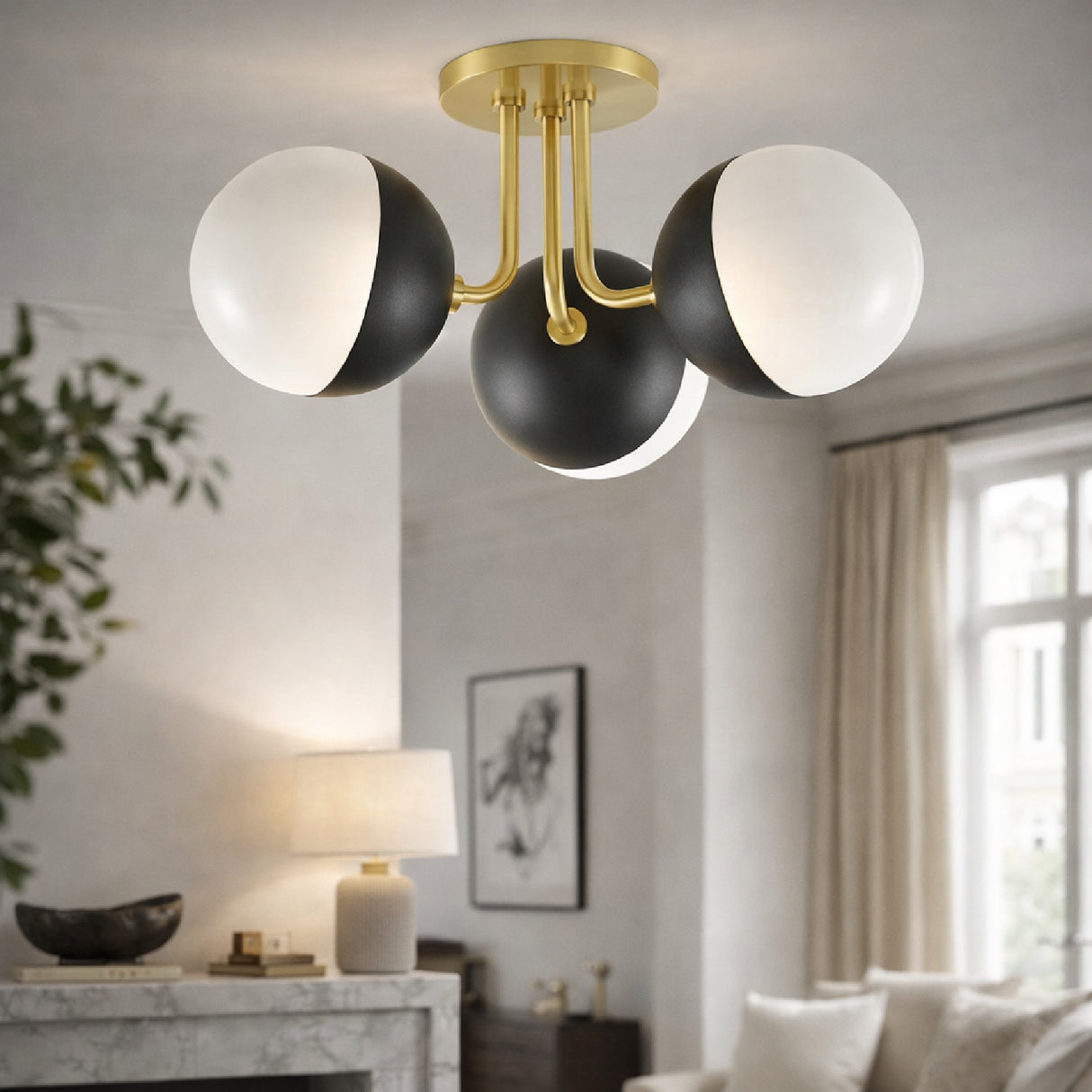 Modern European furniture - Electroplated Black 3-Light Chandelier - www.oroa.com | Oroa.com