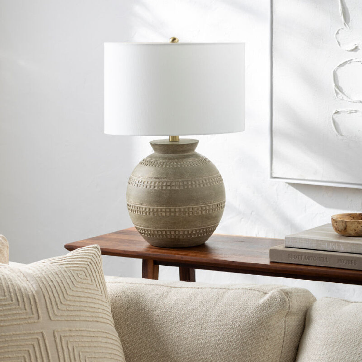 Modern European furniture - Painted Round Base Table Lamp - www.oroa.com | Oroa.com