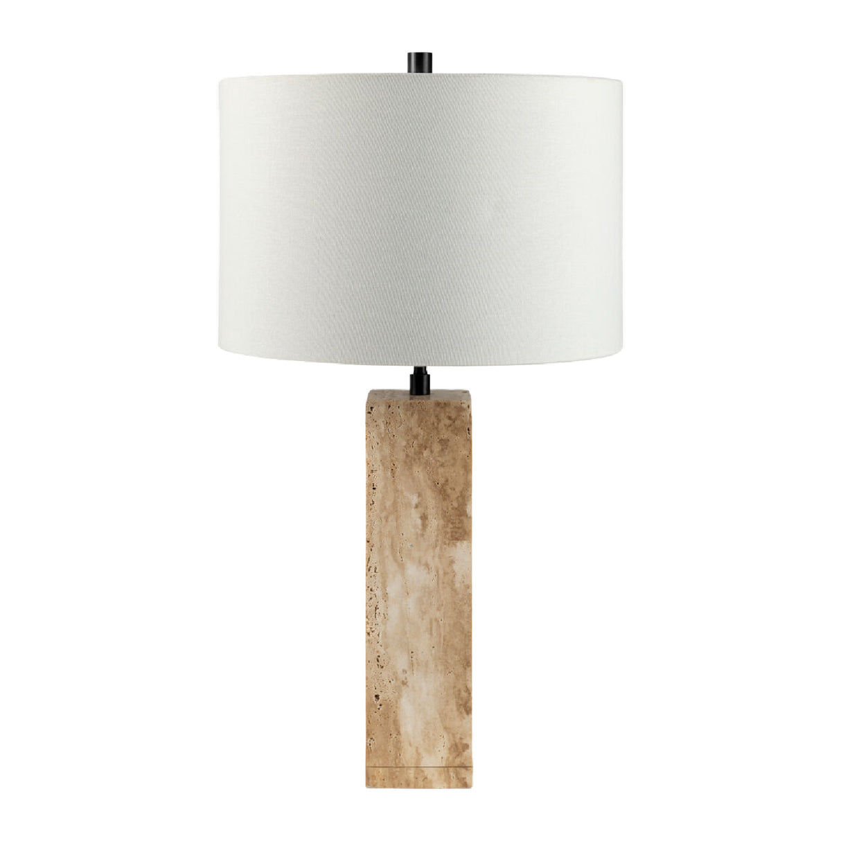 Modern European furniture - Travertine Cream Linen Table Lamp - www.oroa.com | Oroa.com