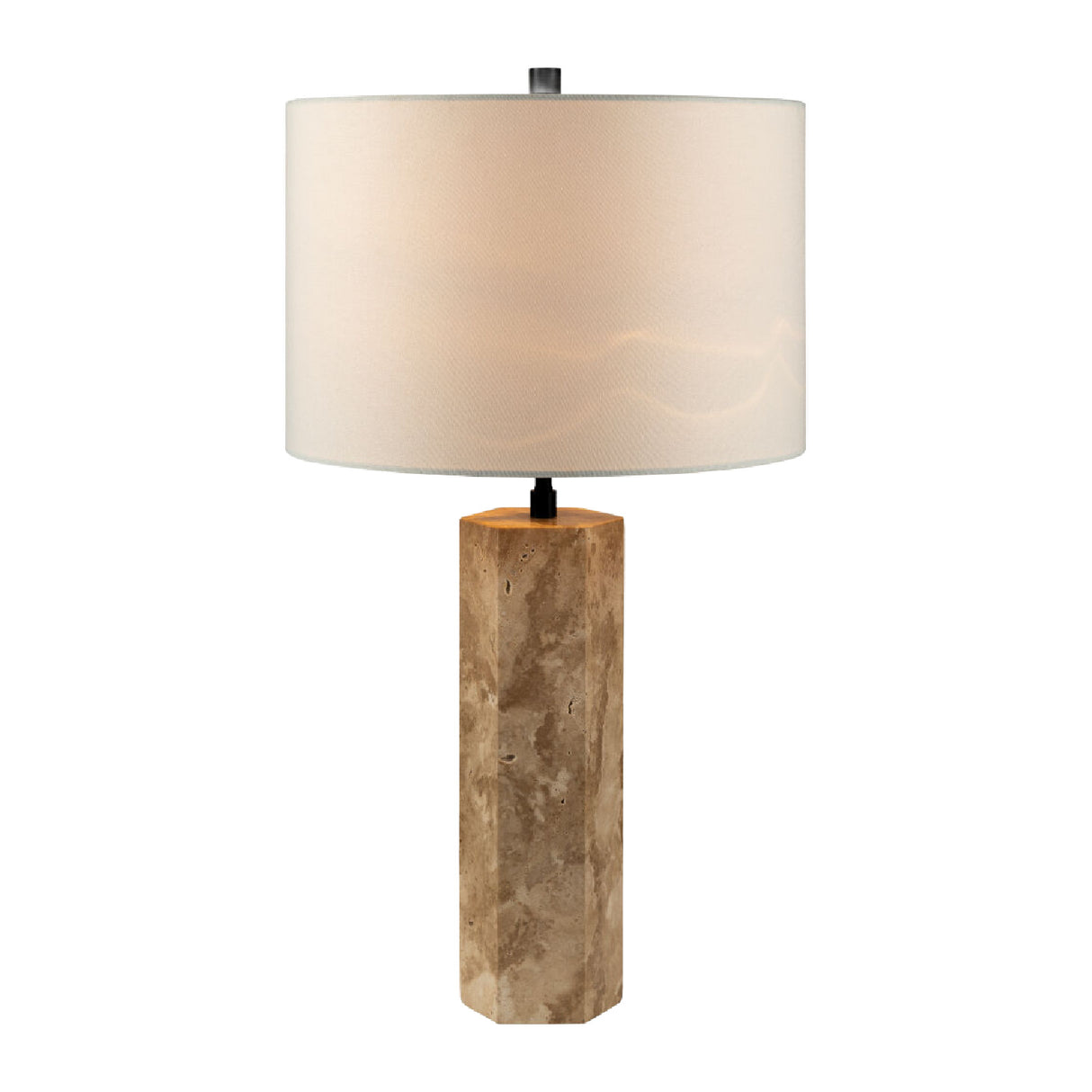 Modern European furniture - Travertine Cream Linen Table Lamp - www.oroa.com | Oroa.com
