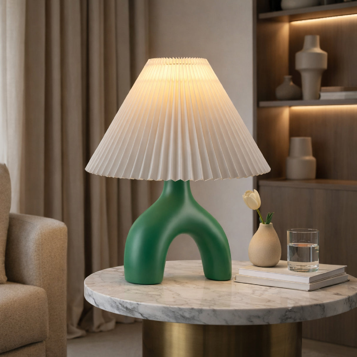 Modern European furniture - Ceramic White Linen Table Lamp - www.oroa.com | Oroa.com