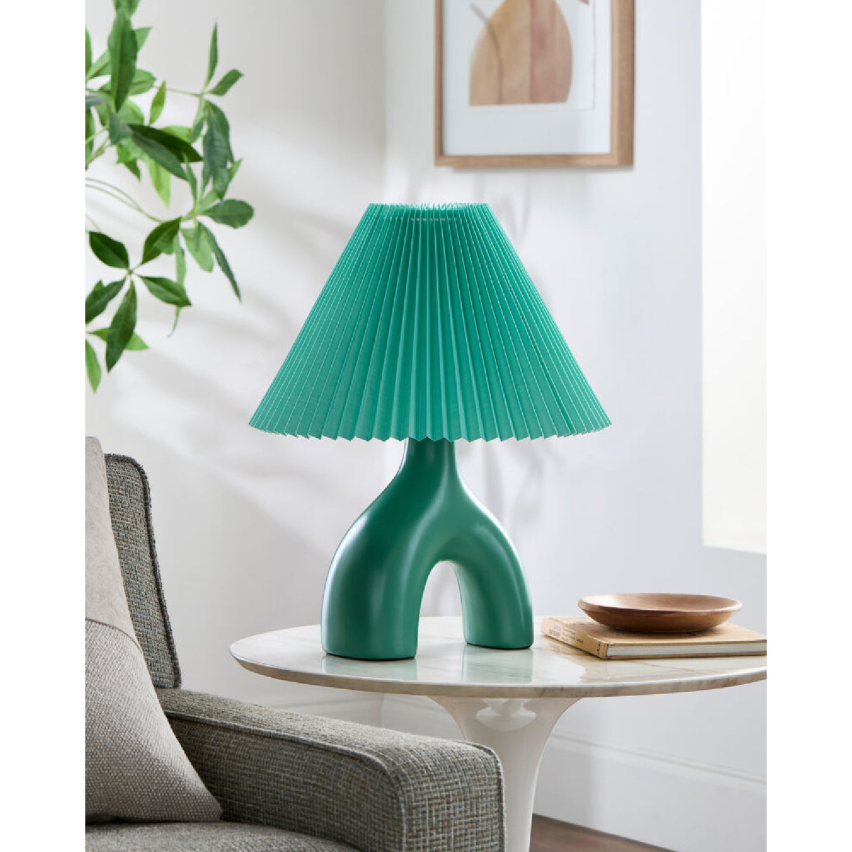 Modern European furniture - Ceramic Cream Linen Table Lamp - www.oroa.com | Oroa.com