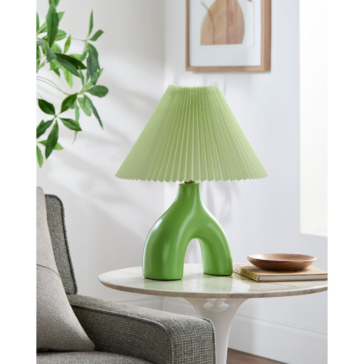 Modern European furniture - Ceramic Cream Linen Table Lamp - www.oroa.com | Oroa.com