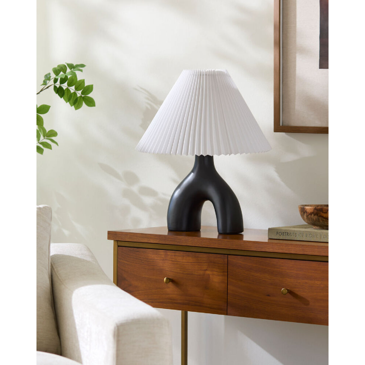 Modern European furniture - Ceramic White Linen Table Lamp - www.oroa.com | Oroa.com