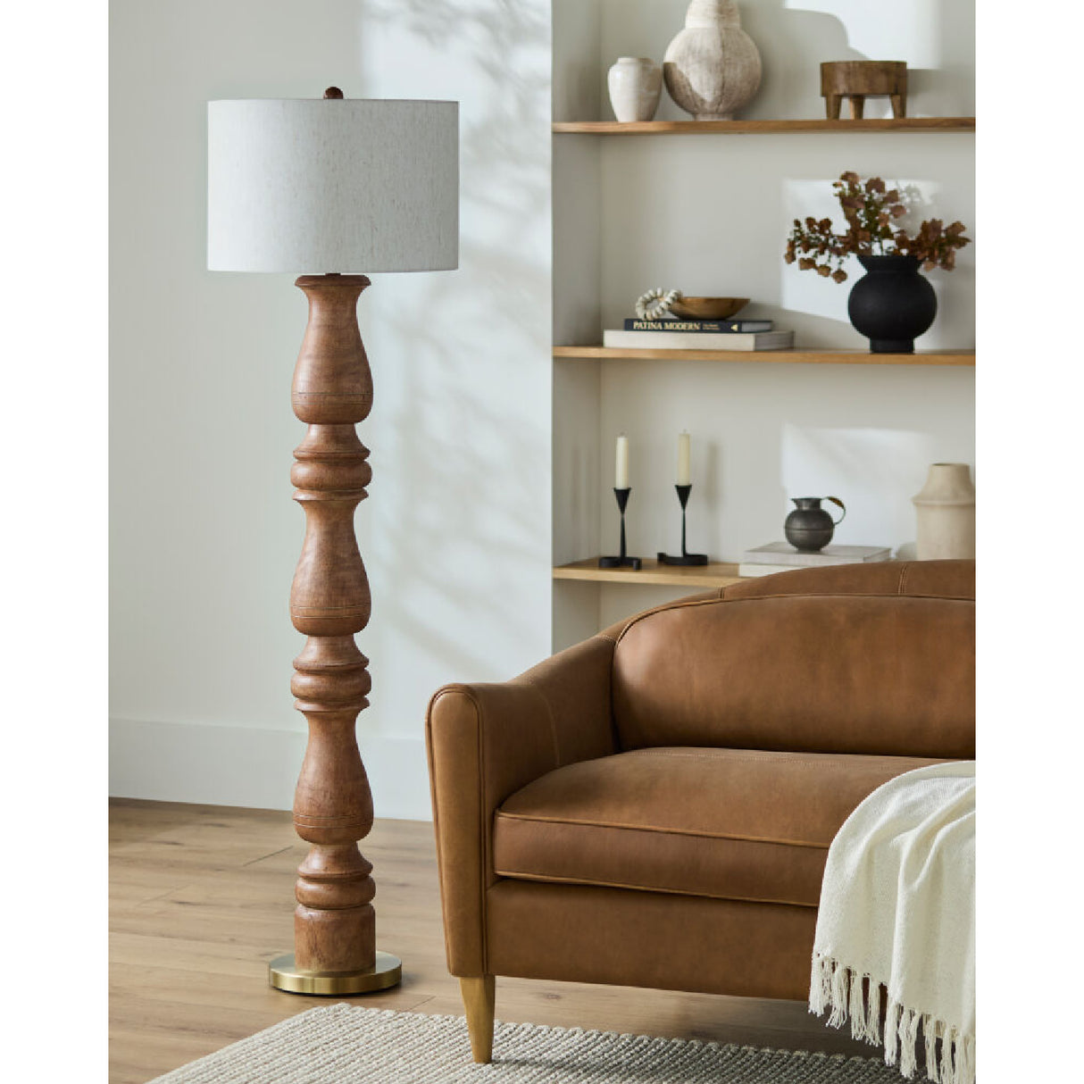 Modern European furniture - Beige Linen Accent Floor Lamp - www.oroa.com | Oroa.com