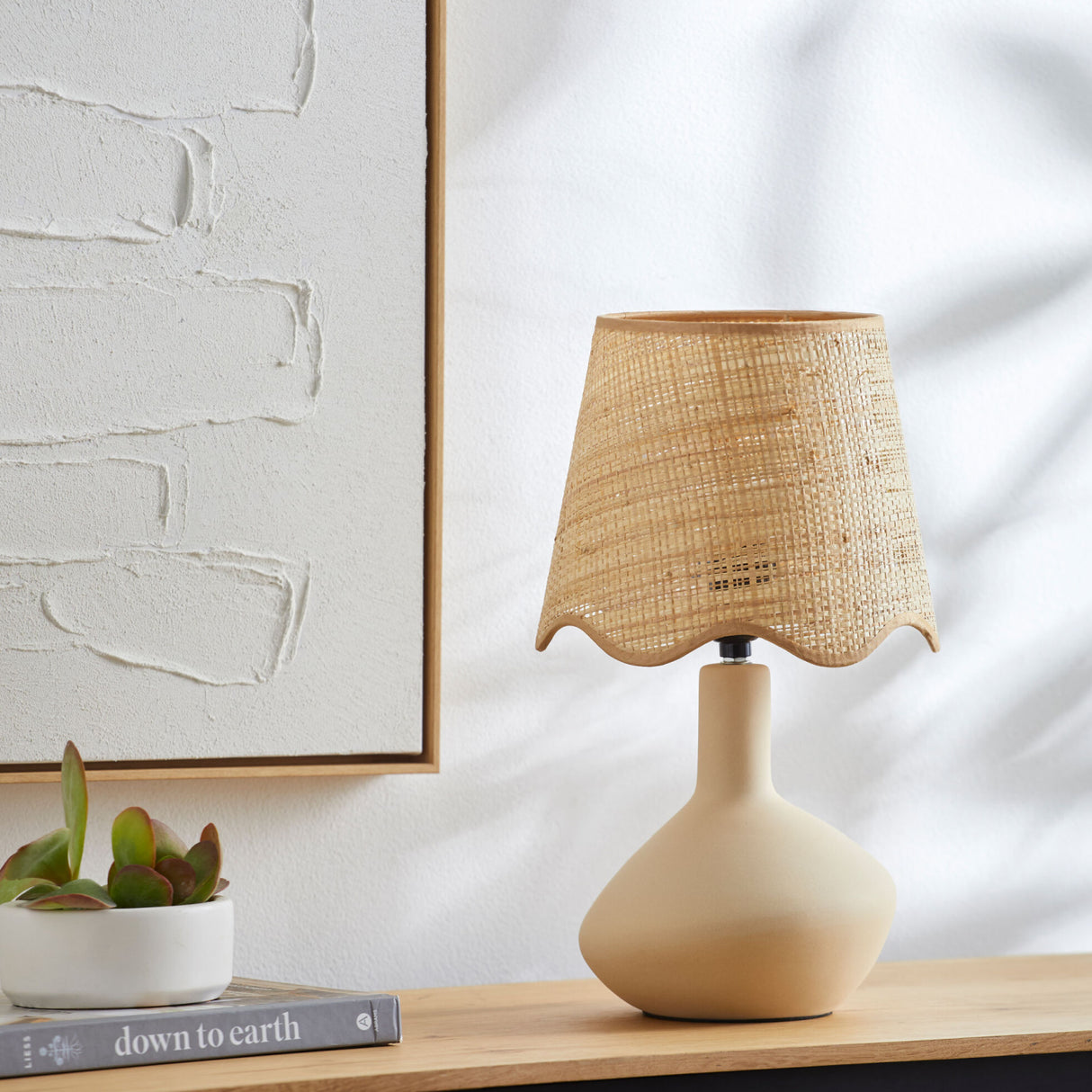 Modern European furniture - Wavy Rattan Accent Table Lamp - www.oroa.com | Oroa.com