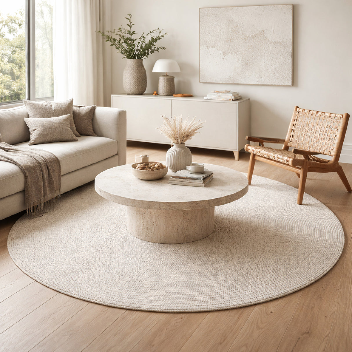 Modern furniture - Hand-Woven Minimalist Round Carpet - www.oroa.com | Oroa.com