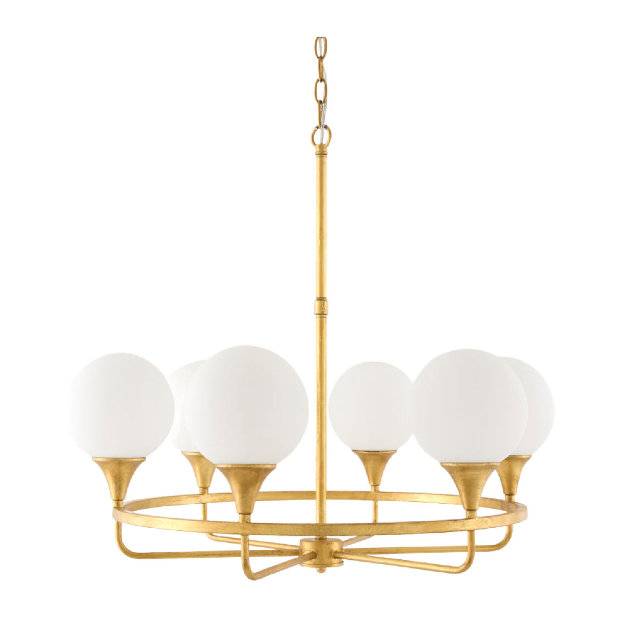 Modern European furniture - 6-Light White Glass Chandelier - www.oroa.com | Oroa.com