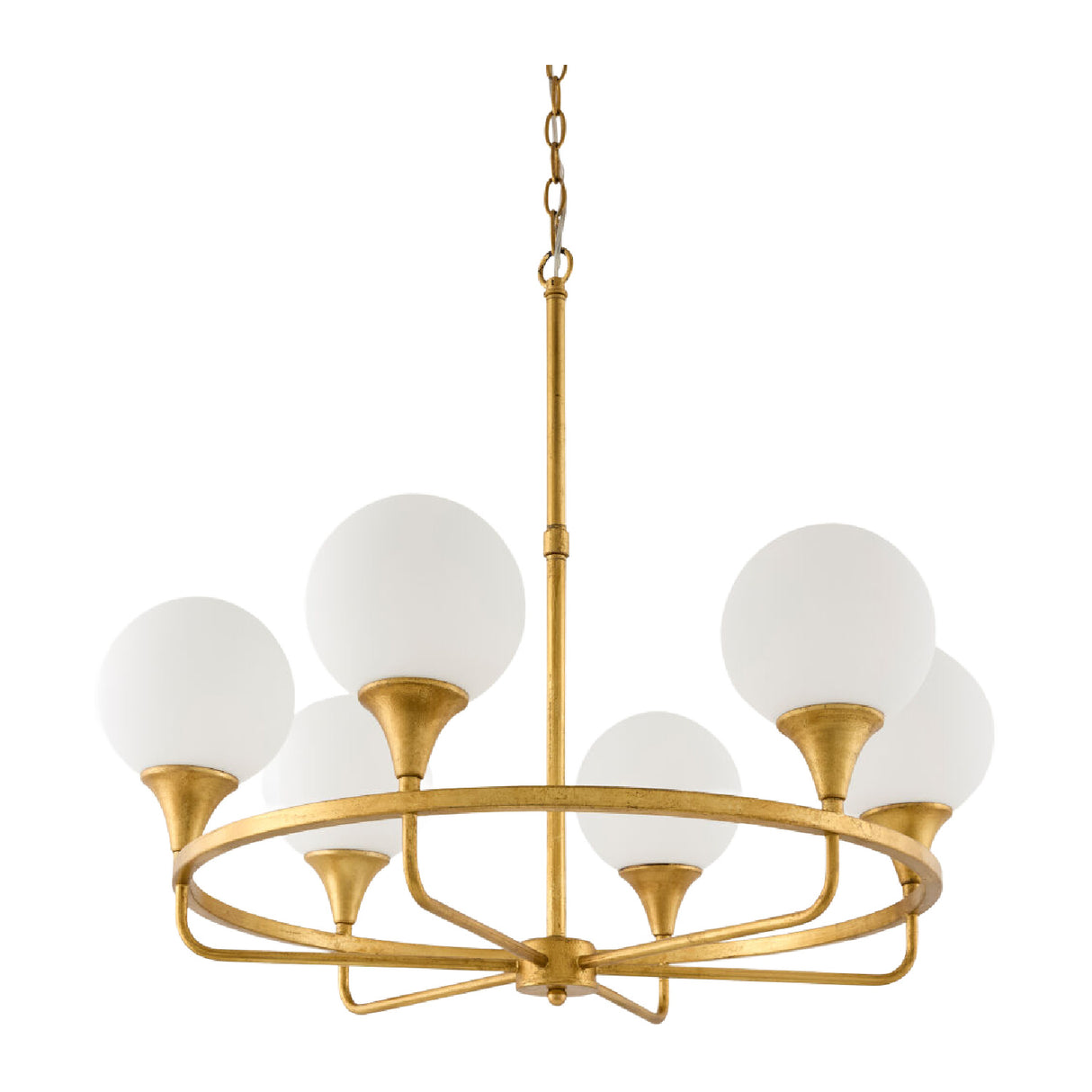 Modern European furniture - 6-Light White Glass Chandelier - www.oroa.com | Oroa.com