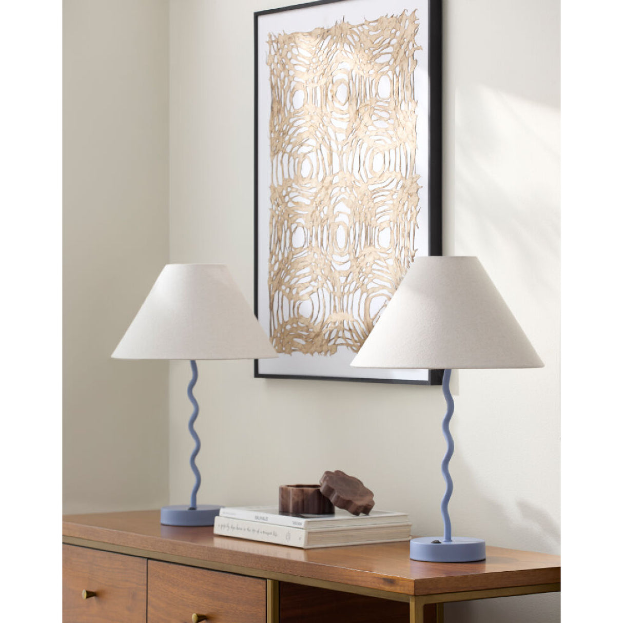 Modern European furniture - Wavy Iron Table Lamp Set (2) - www.oroa.com | Oroa.com