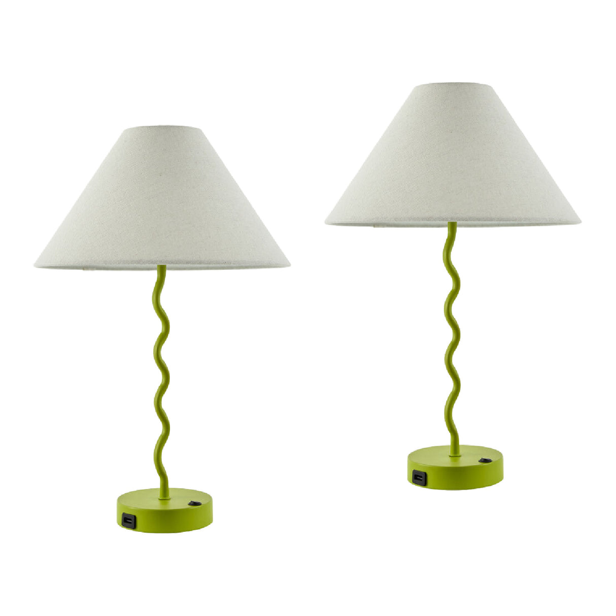 Modern European furniture - Wavy Iron Table Lamp Set (2) - www.oroa.com | Oroa.com