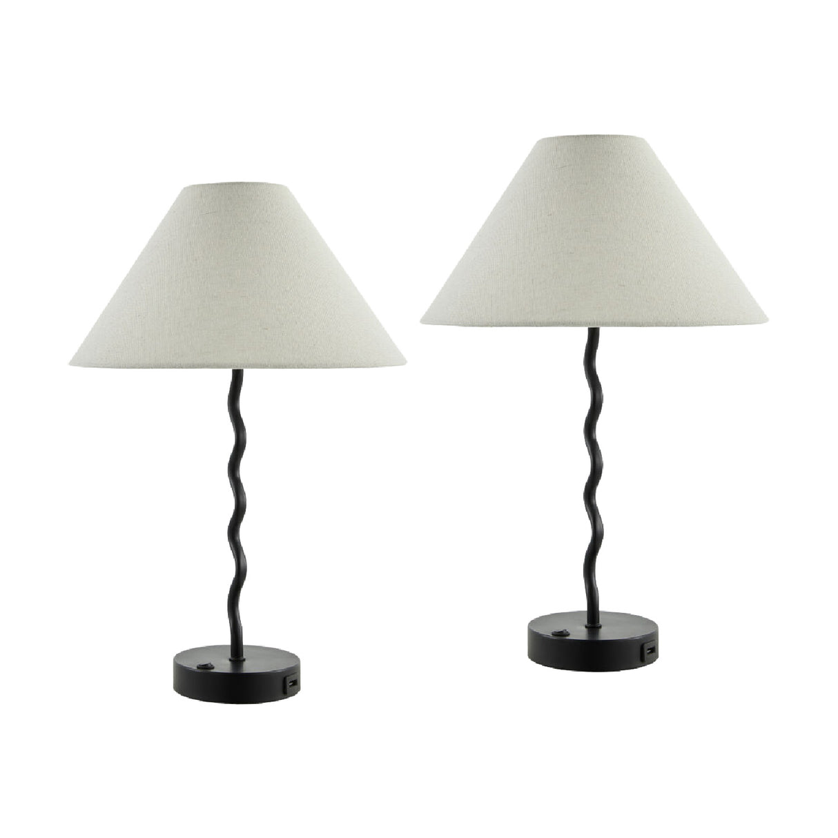 Modern European furniture - Wavy Iron Table Lamp Set (2) - www.oroa.com | Oroa.com