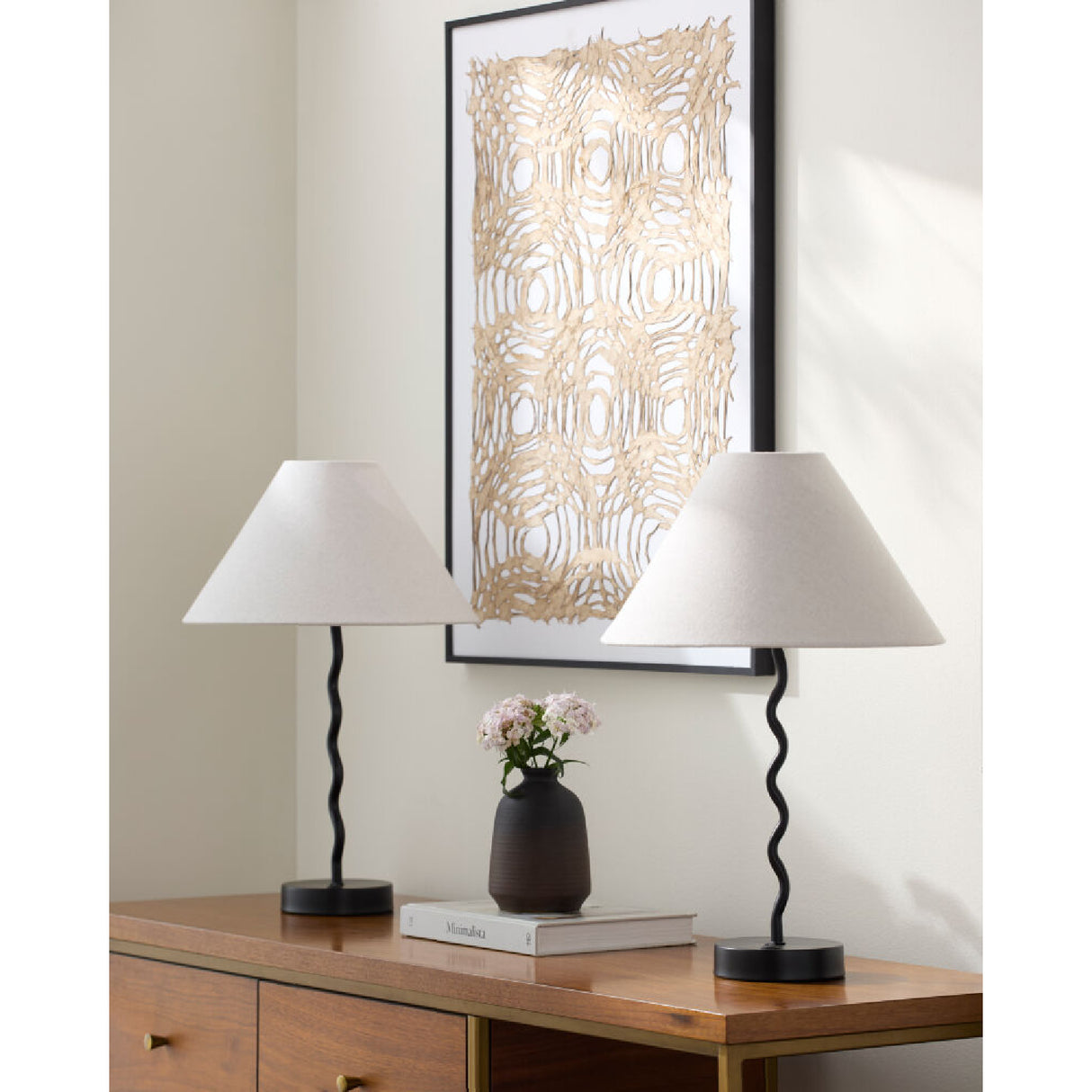 Modern European furniture - Wavy Iron Table Lamp Set (2) - www.oroa.com | Oroa.com