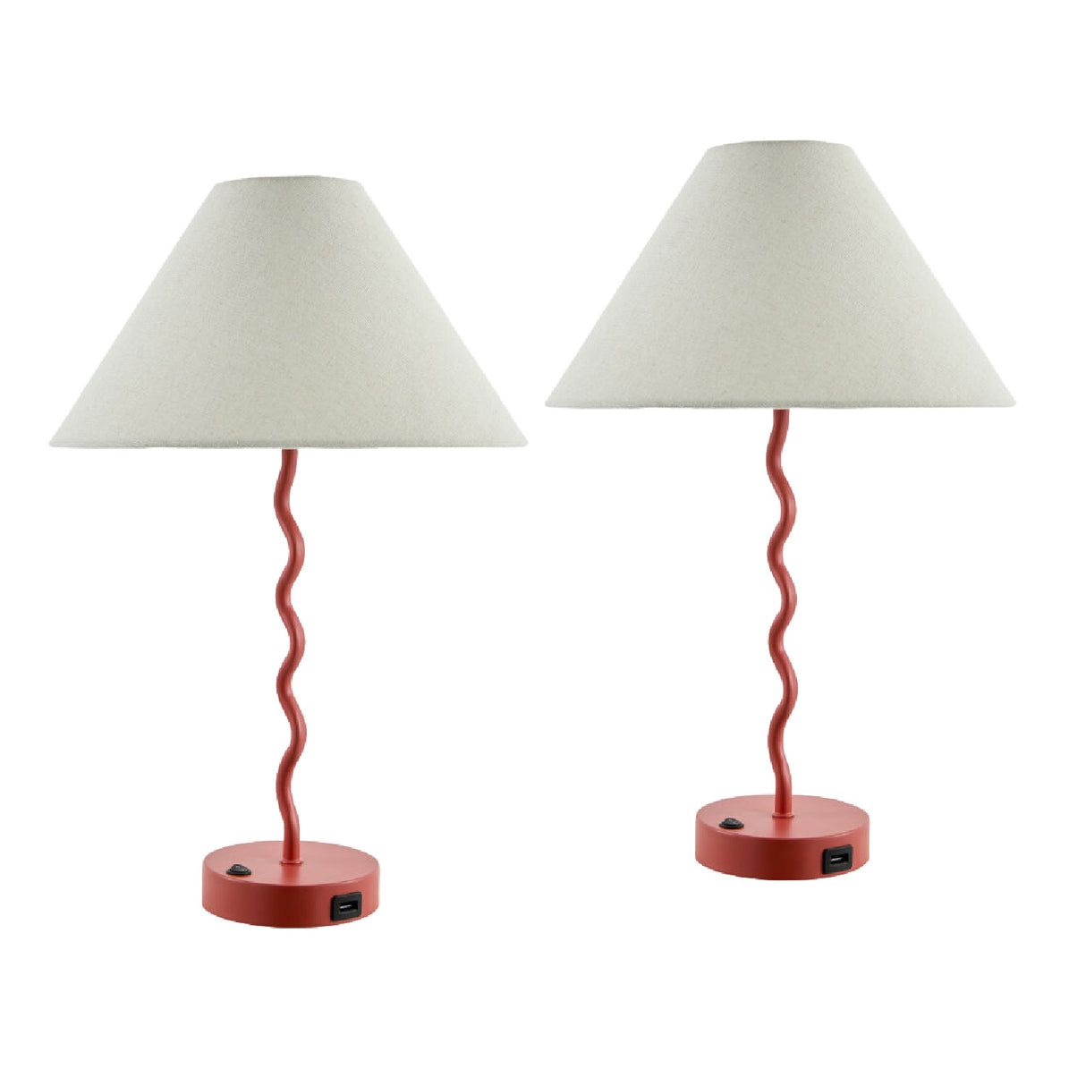 Modern European furniture - Wavy Iron Table Lamp Set (2) - www.oroa.com | Oroa.com