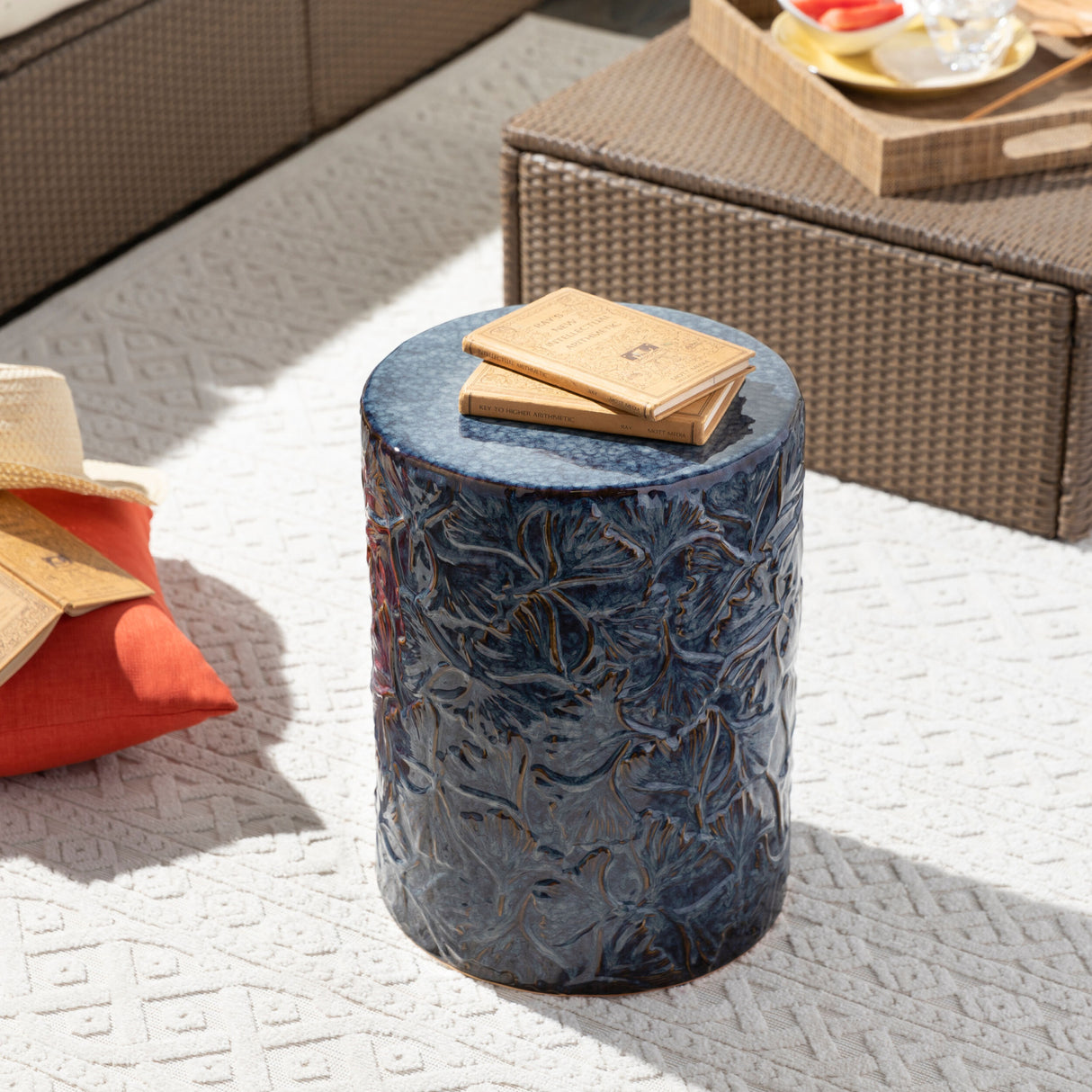 Modern European furniture - Carved Ceramic Garden Stool - www.oroa.com | Oroa.com