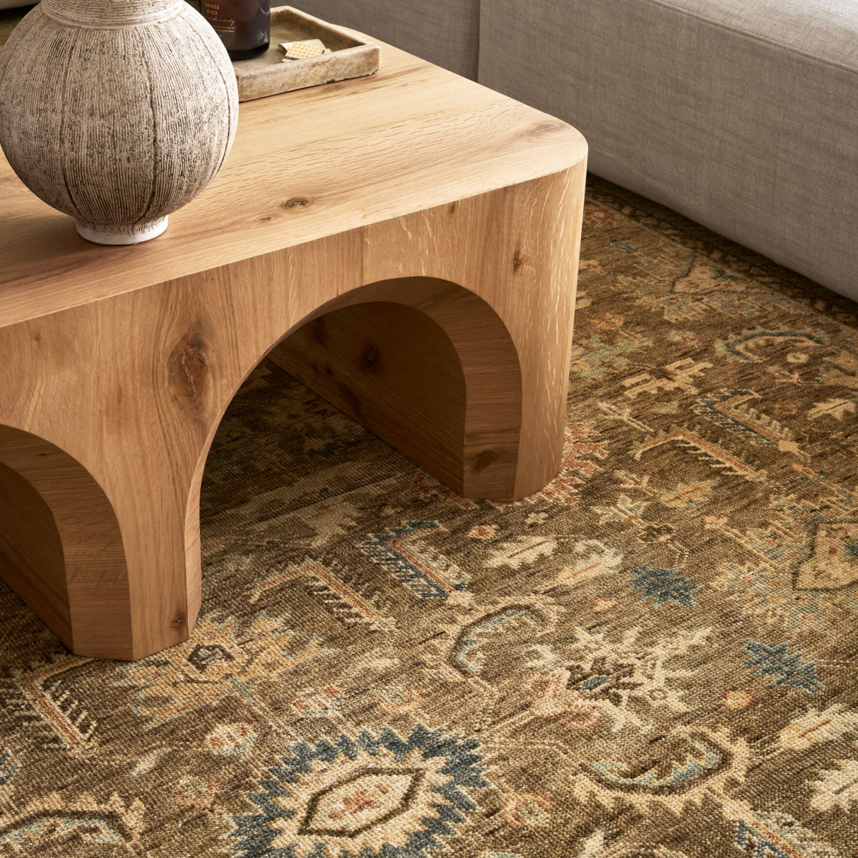 Modern European furniture - Patterned Brown Wool Table Runner - www.oroa.com | Oroa.com