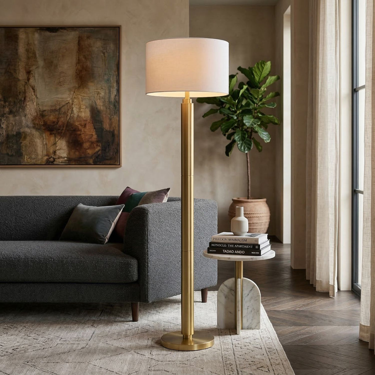 Modern European furniture - Metallic Finish Accent Floor Lamp - www.oroa.com | Oroa.com