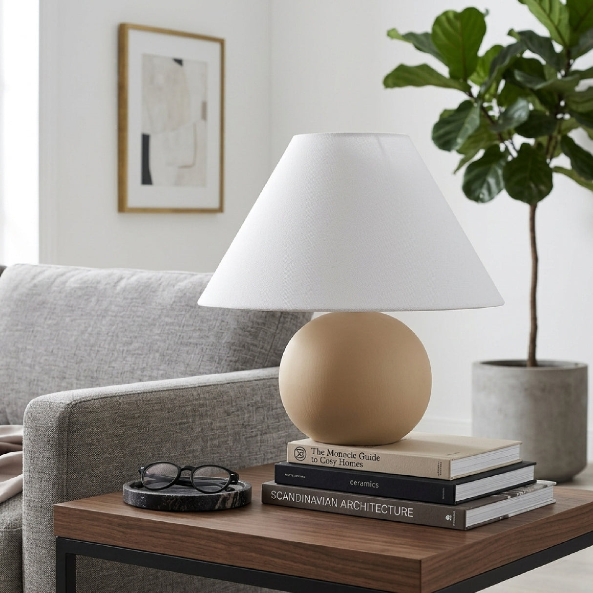 Modern European furniture - Round Ceramic Accent Table Lamp - www.oroa.com | Oroa.com