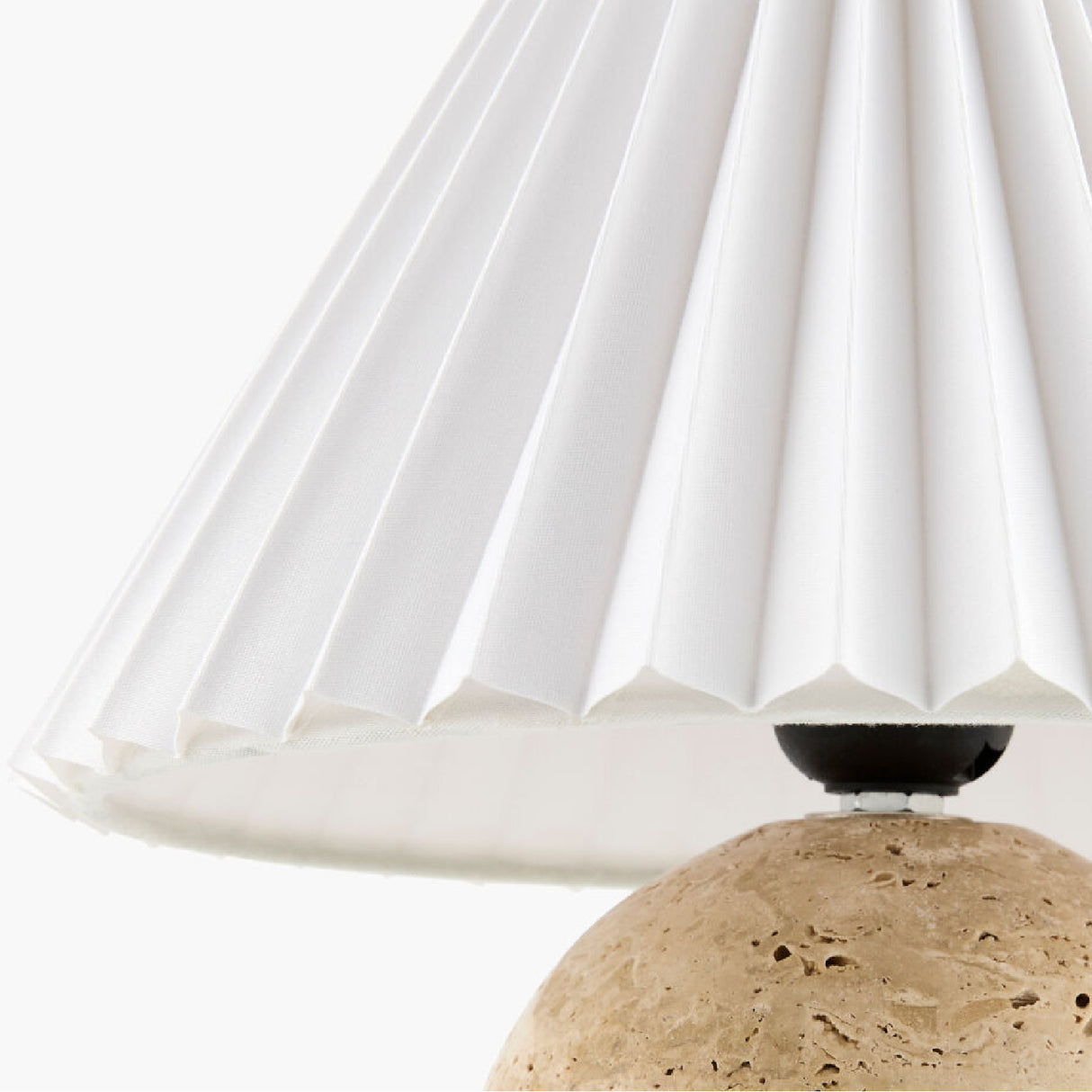 Modern European furniture - Pleated Linen Travertine Table Lamp - www.oroa.com | Oroa.com