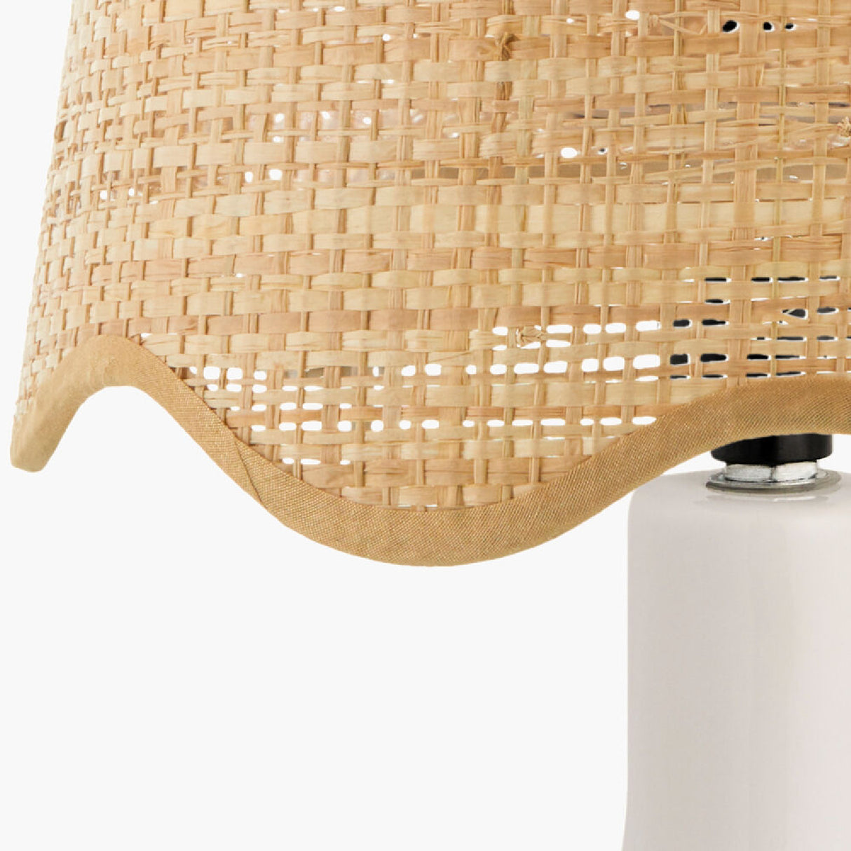 Modern European furniture - Wavy-Edge Rattan Ceramic Table Lamp - www.oroa.com | Oroa.com