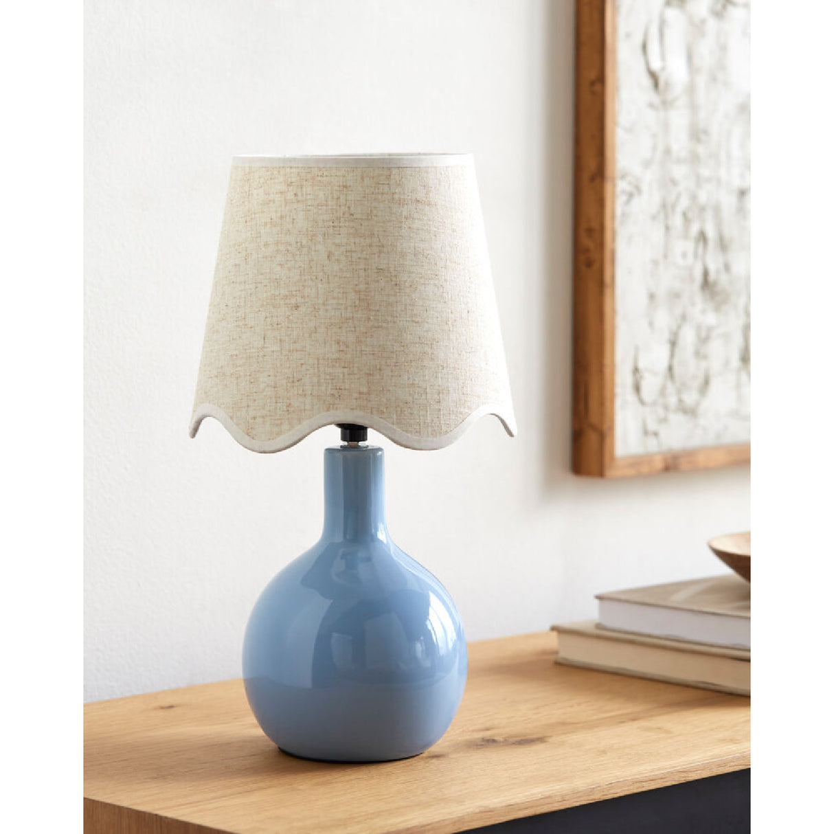 Modern European furniture - Wavy-Edge Rattan Ceramic Table Lamp - www.oroa.com | Oroa.com