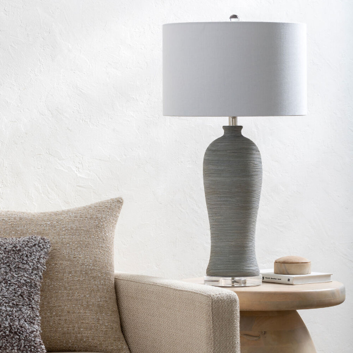 Modern European furniture - Gray Concrete Accent Table Lamp - www.oroa.com | Oroa.com