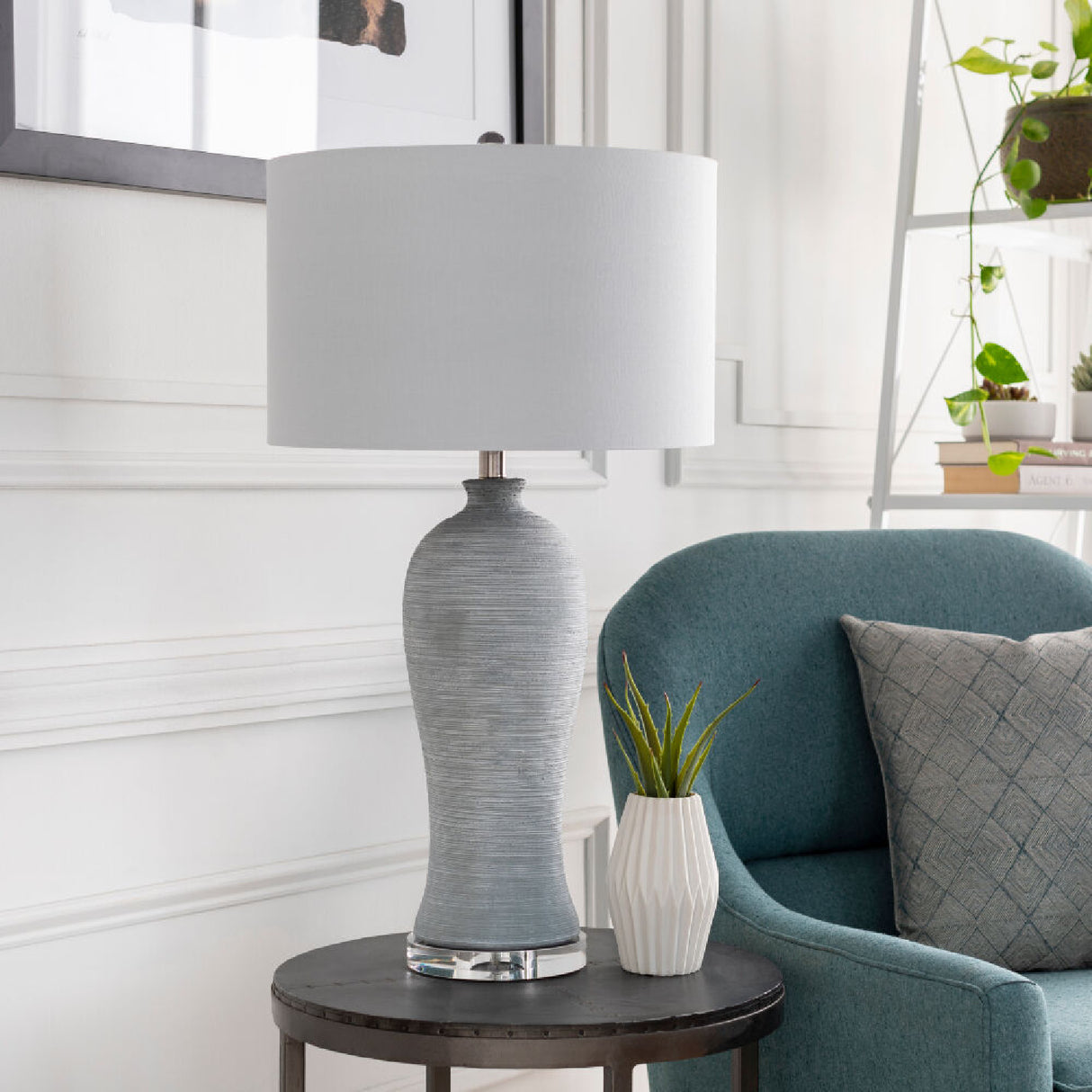 Modern European furniture - Gray Concrete Accent Table Lamp - www.oroa.com | Oroa.com