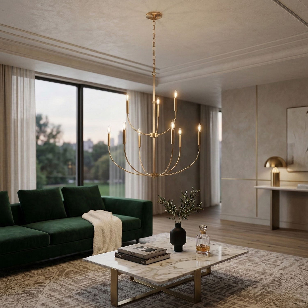 Modern European furniture - Gold 9-Light Chandelier - www.oroa.com | Oroa.com