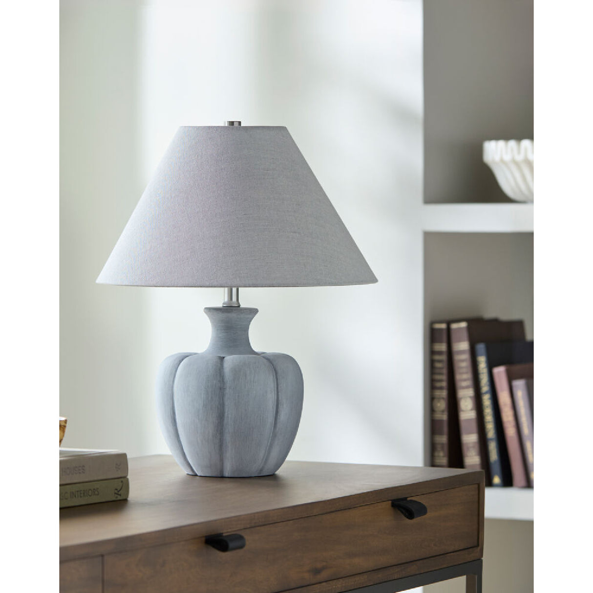 Modern European furniture - Gray Cement Linen Table Lamp - www.oroa.com | Oroa.com