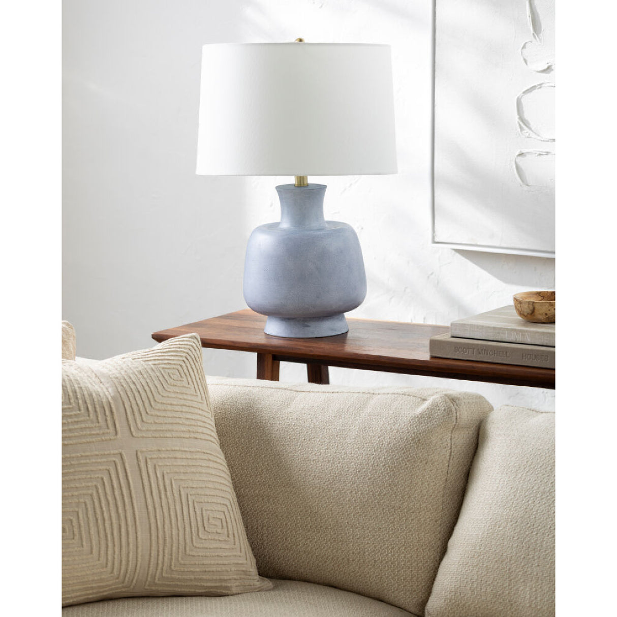Modern European furniture - Painted Base Linen Table Lamp - www.oroa.com | Oroa.com