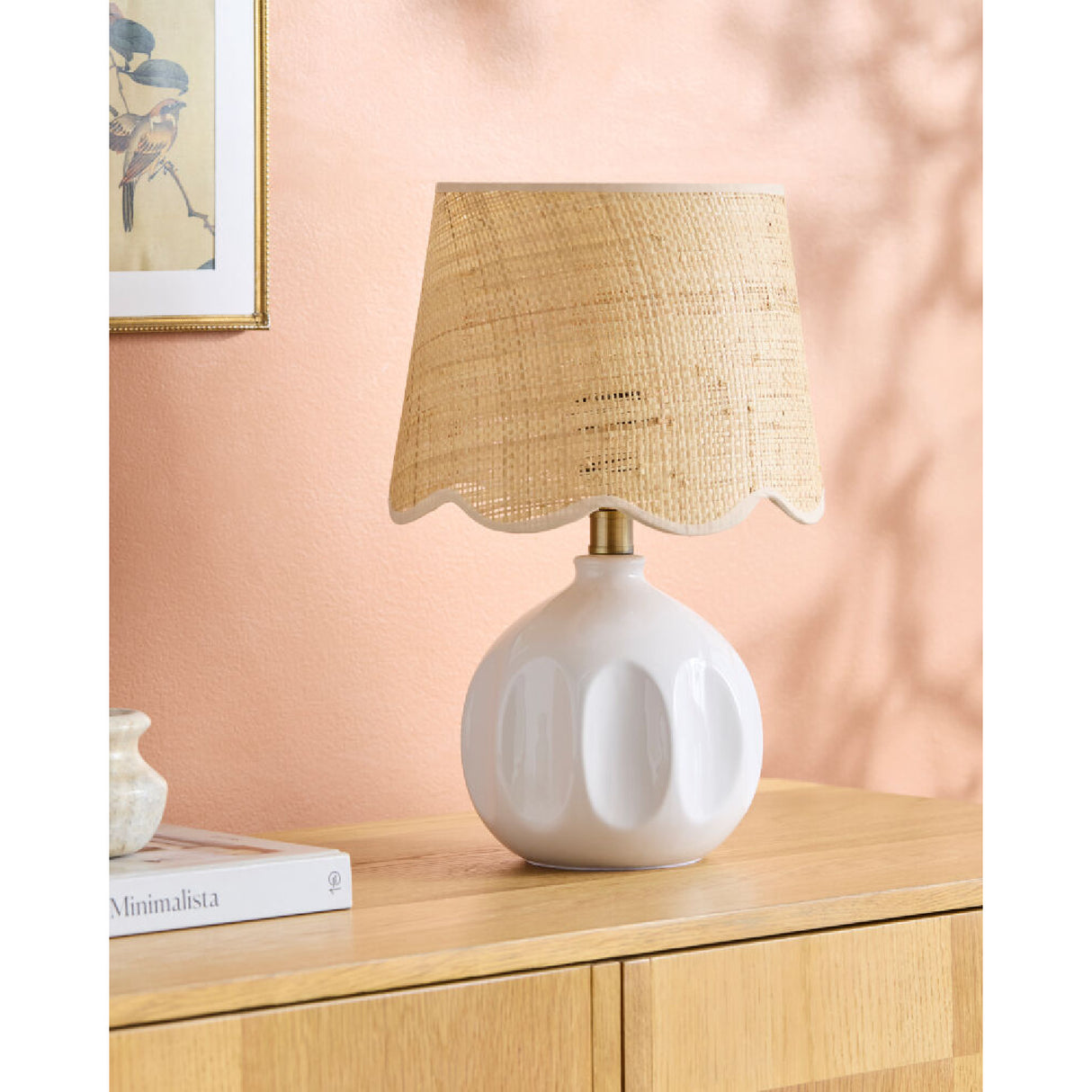 Modern European furniture - Wavy Rattan Accent Table Lamp - www.oroa.com | Oroa.com