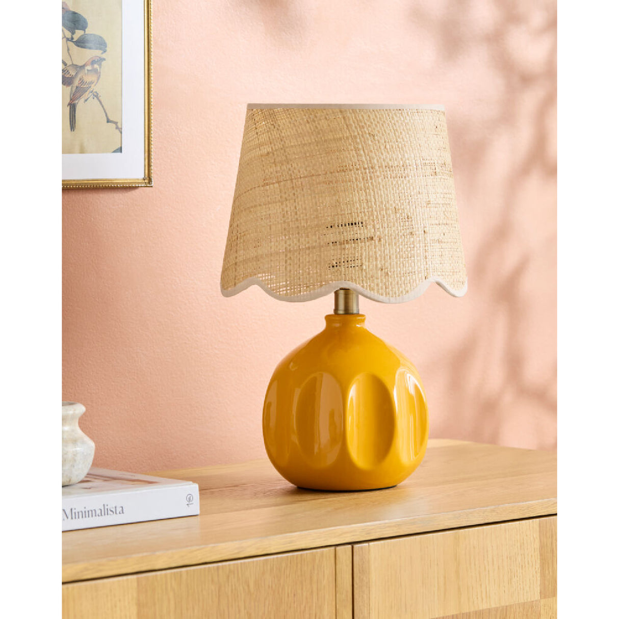 Modern European furniture - Wavy Rattan Accent Table Lamp - www.oroa.com | Oroa.com