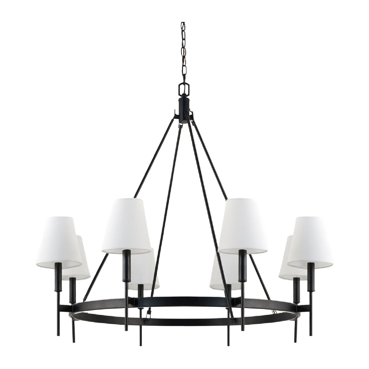 Modern European furniture - Black Metal Ring 8-Light Chandelier - www.oroa.com | Oroa.com