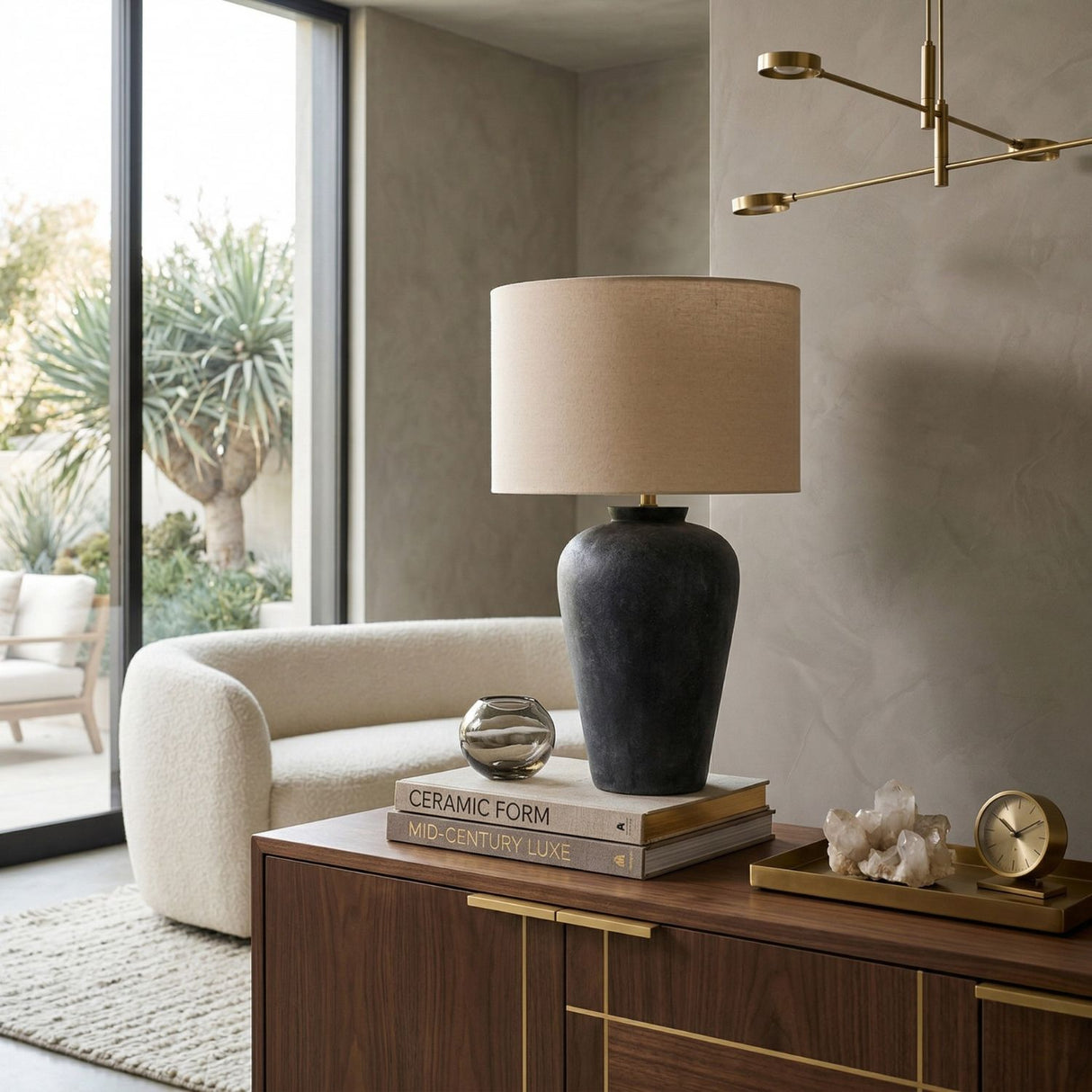 Modern European furniture - Painted Cement Linen Table Lamp - www.oroa.com | Oroa.com