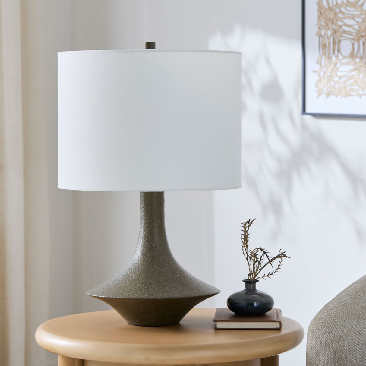 Modern European furniture - Painted Base Linen Table Lamp - www.oroa.com | Oroa.com