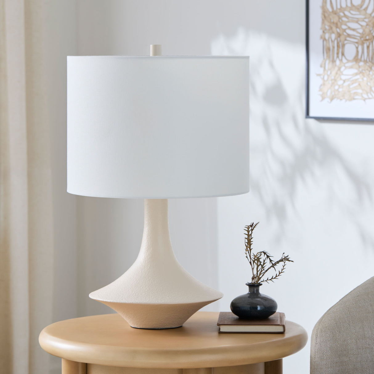 Modern European furniture - Painted Base Linen Table Lamp - www.oroa.com | Oroa.com