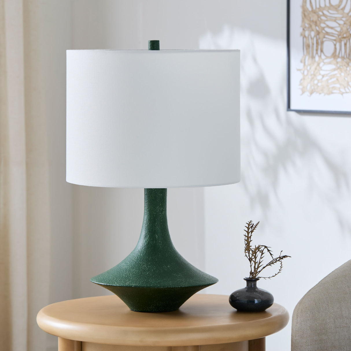 Modern European furniture - Painted Base Linen Table Lamp - www.oroa.com | Oroa.com