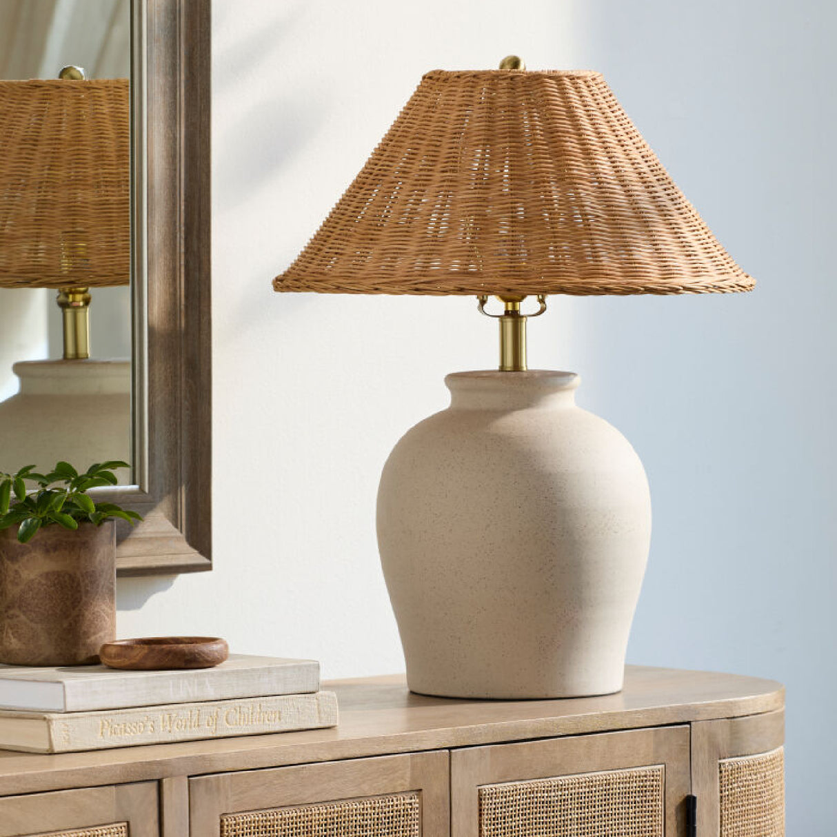 Modern European furniture - Painted Beige Ceramic Table Lamp - www.oroa.com | Oroa.com