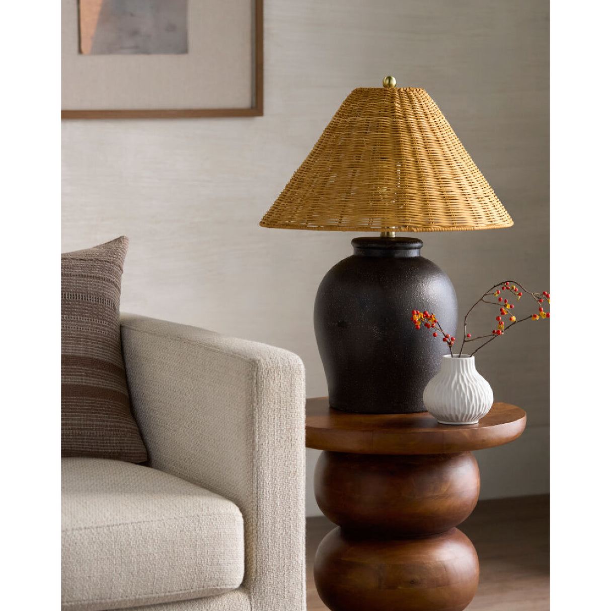 Modern European furniture - Rattan Empire Shade Table Lamp - www.oroa.com | Oroa.com