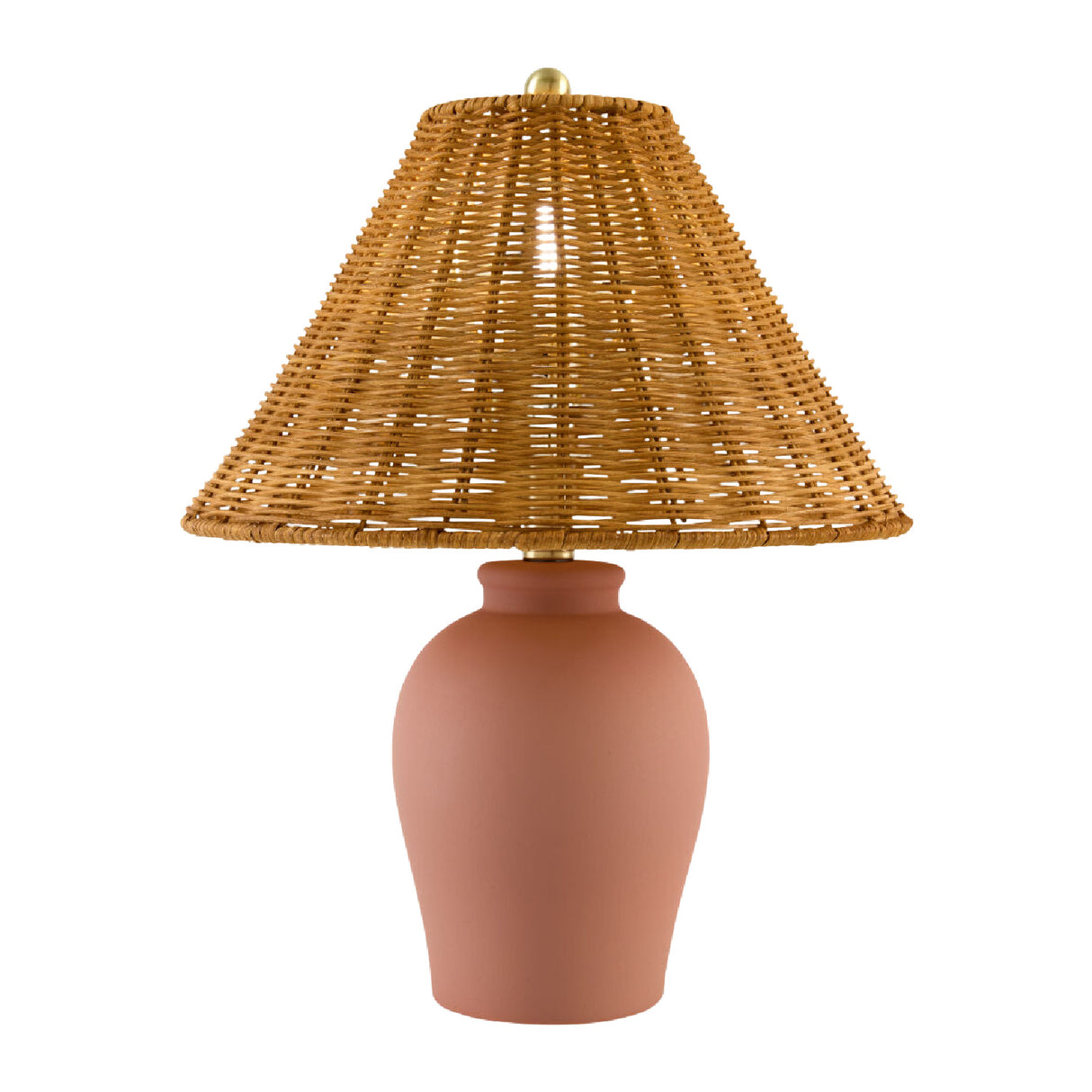 Modern European furniture - Brown Rattan Ceramic Table Lamp - www.oroa.com | Oroa.com