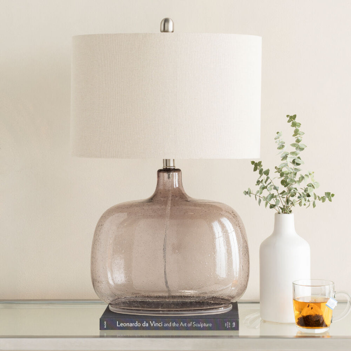 Modern European furniture - Gray Clear Glass Table Lamp - www.oroa.com | Oroa.com