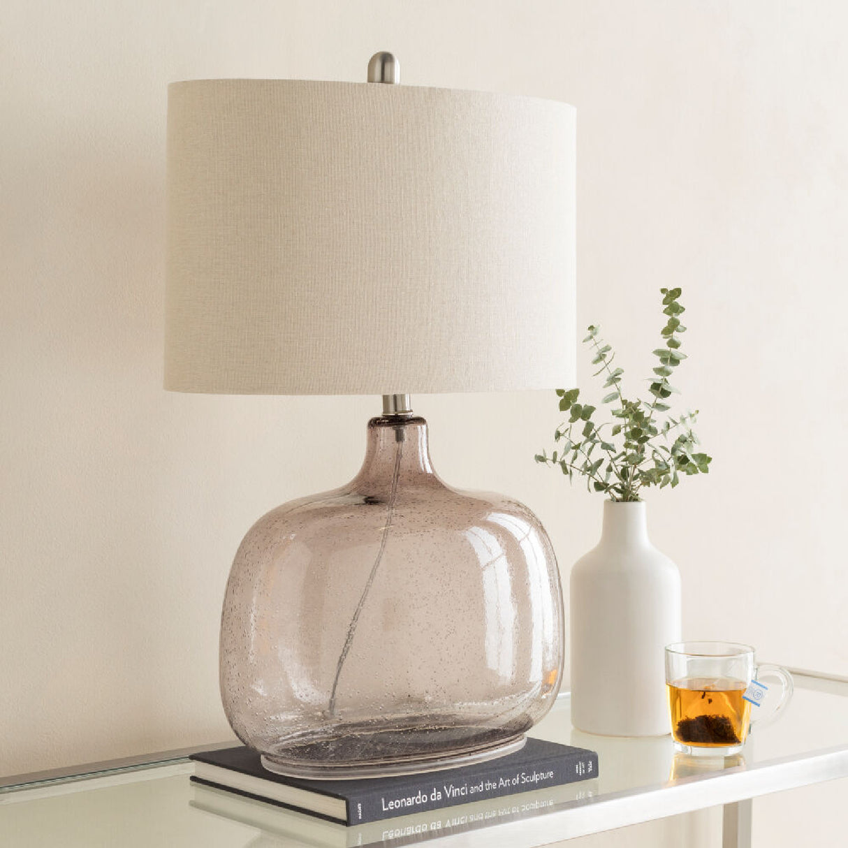Modern European furniture - Gray Clear Glass Table Lamp - www.oroa.com | Oroa.com