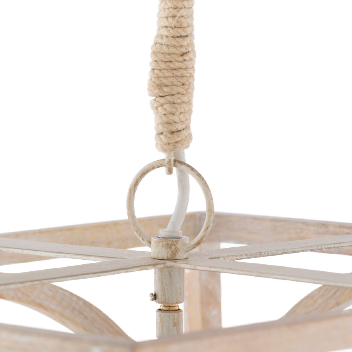 Modern European furniture - Whitewashed Wooden 4-Light Chandelier - www.oroa.com | Oroa.com