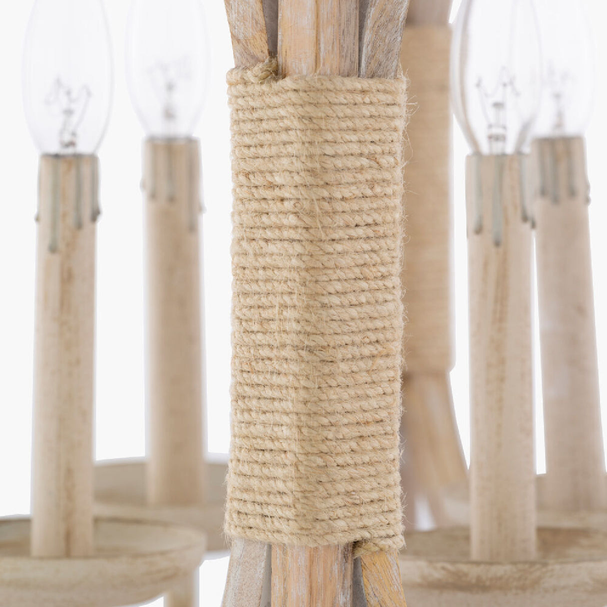 Modern European furniture - Whitewashed Wooden 4-Light Chandelier - www.oroa.com | Oroa.com